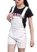 Kids Ripped Holes Denim Jeans Shorts Bib Romper Overalls Jumpsuit Shortalls for Little & Big Girls, White 9-10 Years=Tag 160