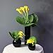 Luyue 20 Pcs Fake Yellow Calla Lily Artificial Flowers Bridal Wedding Bouquet Latex Real Touch Flower Home Kitchen Office Decor