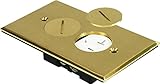 Orbit FLB-R1G-C-BR Electric Floor Box, Round Plug Type Cover Only Duplex - 1-Gang - Brass