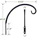 Gray Bunny Outdoor Plant Hanger Hook, 8.5” Hand Forged Curved Iron Wall Hooks for Bird Feeders, Lanterns, Wind Chimes, Patio Decor - Black