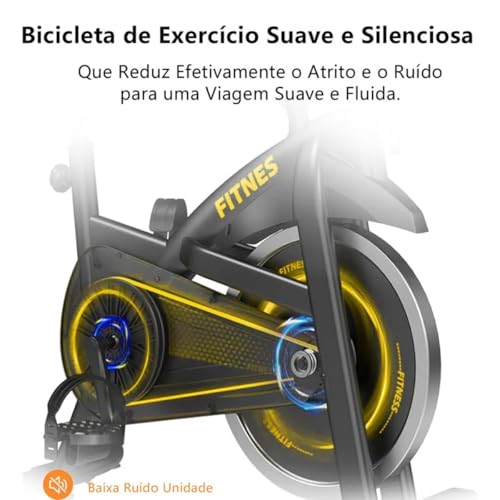 Bicicleta Spinning Com Roda De Inércia De 13kg Bicicleta de Spinning Personalizada, Bicicleta de Ciclismo Indoor para Fitness Suporta 150kg Sensor Cardíaco Monitor Digital Correia Silenciosa