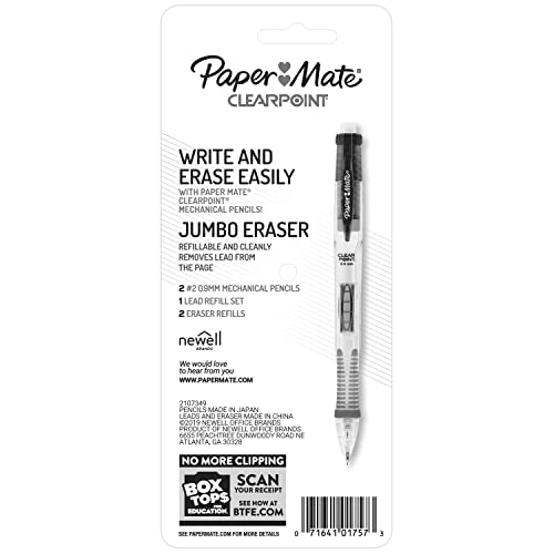 Paper Mate Clearpoint Mechanical Pencils, HB 2 Lead (0.9mm), Assorted