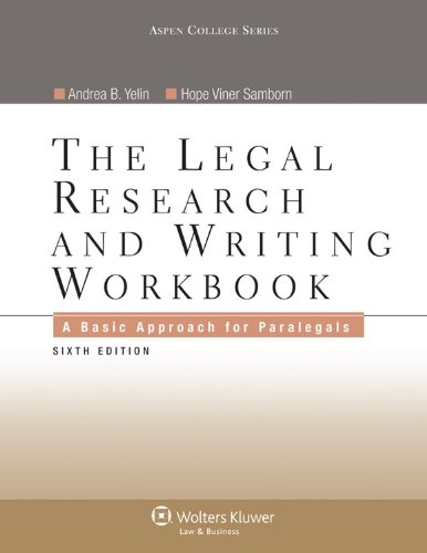 Download Legal Research and Writing Workbook: A Basic Approach for Paralegals Download Legal Research and Writing Workbook: A Basic Approach for Paralegals