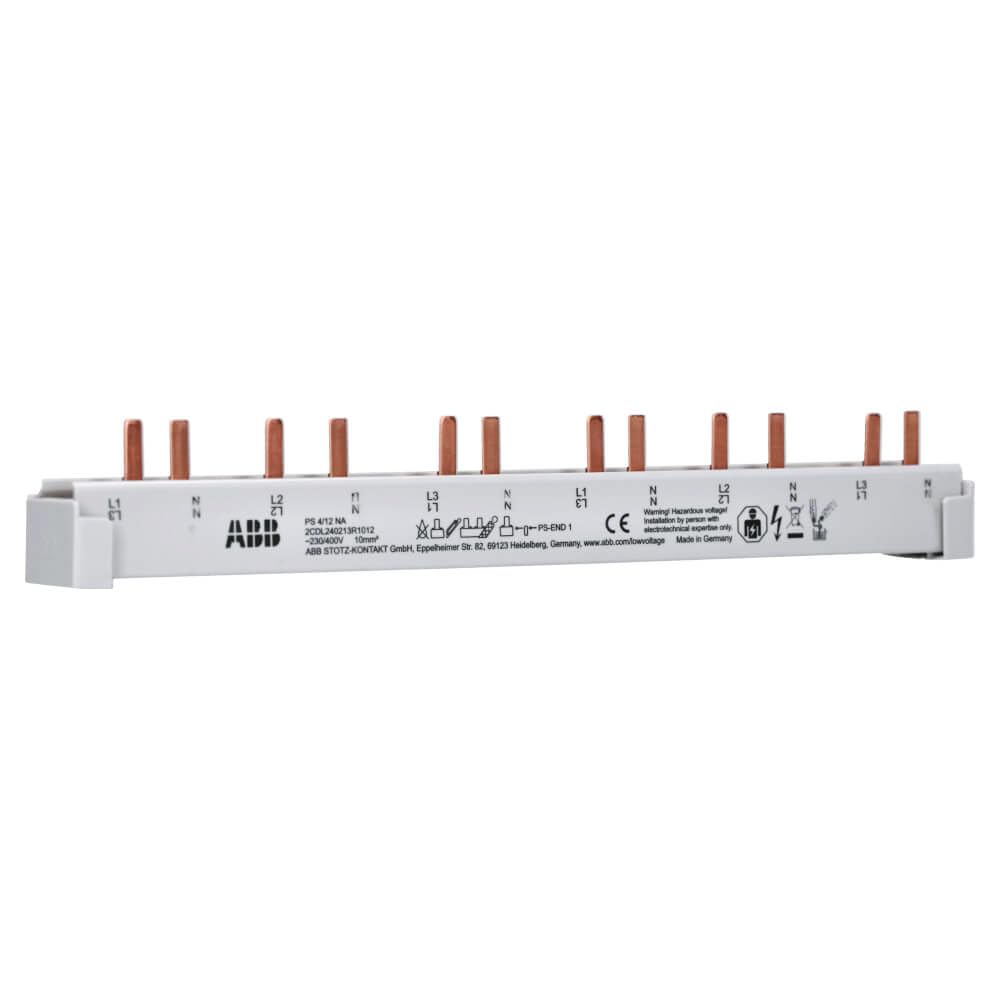 ABB Stotz S&J Busbar PS4/12NA pro M Compact, Cut to Length, Wiring 1+N and FI/LS