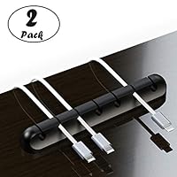 Self-Adhesive Multi-opening Cable Clips, Table Cord Organizer, Cable Desktop Management, Wire Holder System with 7-openings for Phone Data Charging Cables, Computer, HDMI, Ethernet Mouse Cord (2 Pack)