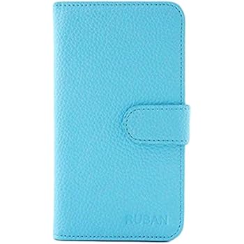 RUBAN S5-lb Galaxy S5 Flip Case, PU Leather Folio Wallet Case Cover for Samsung Galaxy S5/Galaxy SV/Galaxy S V - Light Blue