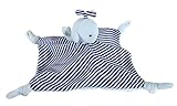 Stephan Baby Square Silky Stripe with Plush Whale Security Blanket, 10