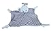 Stephan Baby Square Silky Stripe with Plush Whale Security Blanket, 10