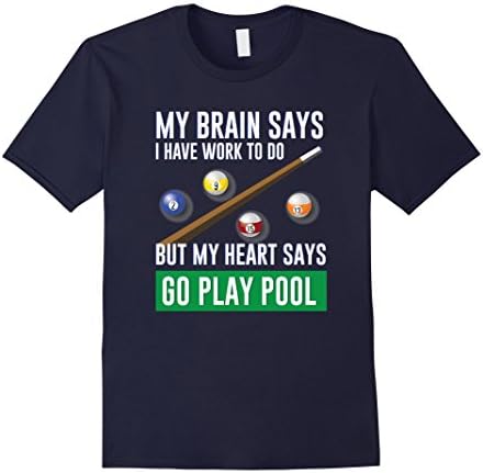 Mens Gift idea t shirt for billiard and pool player Small Navy
