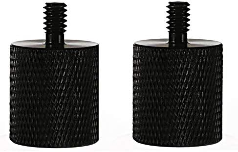 TEZONG Black 5/8"-27 Female to 1/4"-20 Male Screw Adapter Microphone Stand Mount for Camera Stud 2Pack