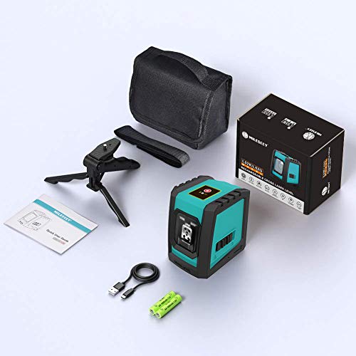 Mileseey Laser Level, DIY SelfLeveling Green Beam Horizontal and Vertical Cross Line Laser with