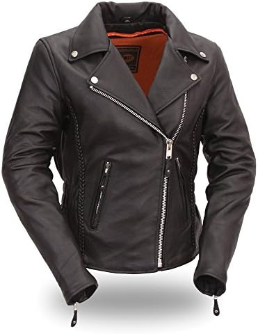 Womens Leather Hourglass Shape Biker Jacket