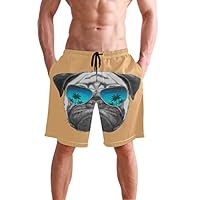 KGuanJi Pug Dog Beach XL Beachwear Men Trunk Boardshorts Beach Short Swimwear Bottom Swimsuit