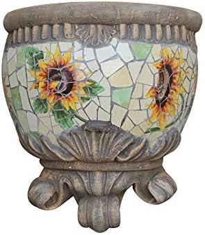 Tritow Ceramics Sun Flower Creative Wall Mount Flower Pot Characteristic Household Color Rural Mosaic Process Pattern Wall Decoration Plant Pot Windowsill Office Decor Gift Outdoor Indoor Planters