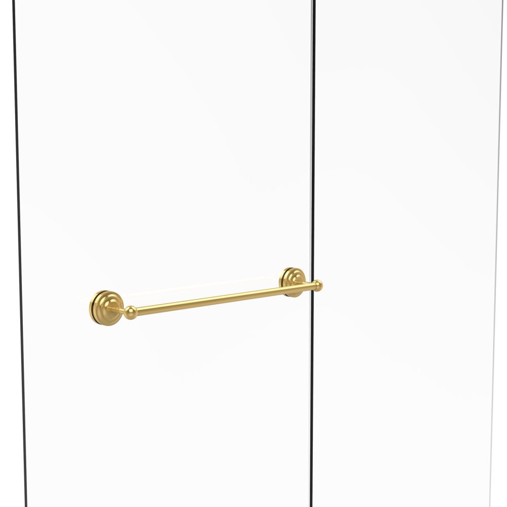 Photo 1 of (see all images) Allied Brass QN-41-SM-24 Que Collection 24 Inch Shower Door Towel Bar, Unlacquered Brass