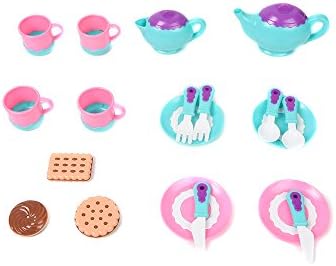 WallyDeals Pretend Play Food Sets Kitchen Tea Set Blue ---19 Piece