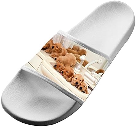 Heiyoua Fly Knit Slipper Printed Golden Retriever Baby White 15 D(M) Us