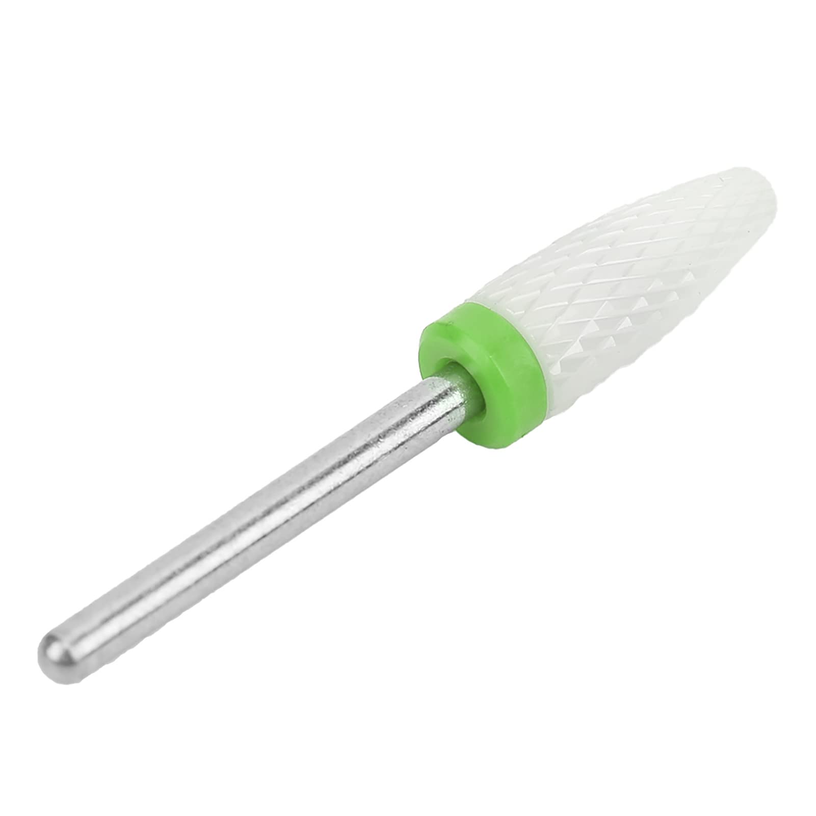FLEXMAN Ceramic Nail Drill Bit, Corn Head Shape Electric Grinding Machine Drill Bit, Professional Grinding Head for Nail Polishing (Rough grain C green box)