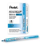 Pentel Handy-Line S Retractable and Refillable Chisel Tip Highlighter, Sky Blue Ink, Box of 12 (SXS15-S)