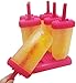 Popsicle Molds, Ozera Set of 6 Reusable Pink Ice Pop Molds, Popsicle Maker for Juice, Yogurt, Fruit- with Silicone Funnel & Cleaning Brush