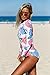 Aleumdr Womens Zip Front Floral Printed Long Sleeve One Piece Swimsuit Rash Guard Swimwear Color Blocked Large Size Multicoloured 1