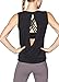 Mippo Women's Open Back Workout Tank Top - Yoga, Athletic, Tennis, Muscle, Black M