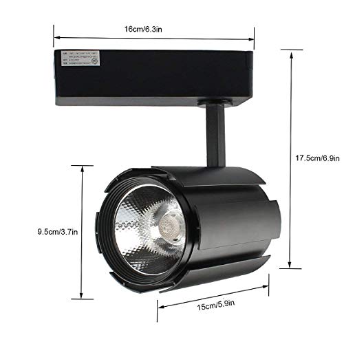 GALYGG LED Track Lighting Heads Black Spotlight, 3 - Wire Light Fixtures, 30W 3000LM 3000K Warm White, for Wall Art Exhibition