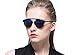 GAMT Fashion Metal Crossbar Aviator Sunglasses Flat Reflective Mirror Cateye Polarized Sunglasses UV400 Black-black