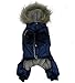 Pineocus Small Dog Apparel Airman Fleece Winter Coat Snowsuit Hooded Jumpsuit Waterproof Coat(for Dog Like Poodle, Pinscher, Shih tzu,Chihuahua, Size Runs Small One to Two Size Than US Size) Blue XL