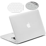 LENTION Hard Case for MacBook Pro (Retina, 15-inch, Mid 2012 to Mid 2015) - Model A1398, with Keyboard Cover and Port Plugs, Matte Finish Case with Rubber Feet (Frost Clear)