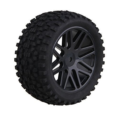 BQLZR Front and Rear Mesh Shape Wheel Rim Rubber Tires for RC 1:10 Off-Road Car Pack of 4