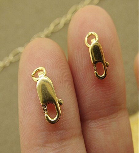 Fashionclubs 4pcs/set Yellow Gold Jewelry Lobster Clasp Bead Open Jump Ring (8mmx3mm)