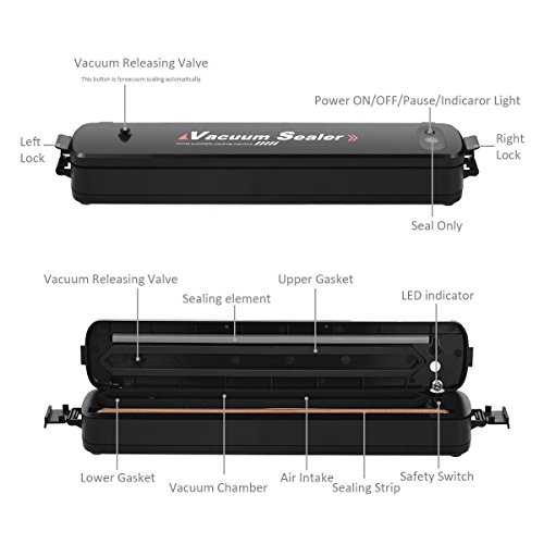 Kepeak Vacuum Sealer Machine, Automatic Vacuum Sealing System for Food Preservation, 15 pcs Sealer Bags(FDA-Certified) - Thumbnail 3