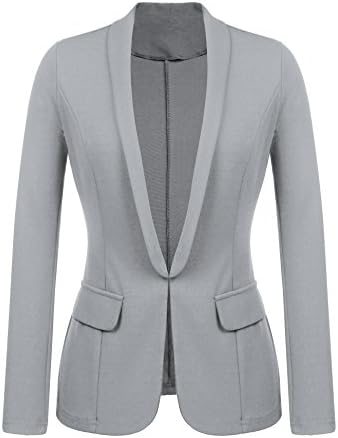 Kaimu Women's Casual Long Sleeve Open Front Blazer Work Office Cardigan Classic Jacket Suit