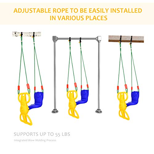 Costzon Rider Swing with Hangers, Wind Rider Glider Swing for Kids Playground (Rider Swing for 1 Kid)