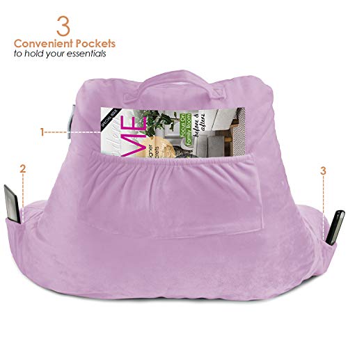 Nestl Reading Pillow Standard Bed Pillow, Back Pillow for Sitting in Bed Shredded Memory Foam