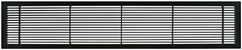 Architectural Grille 100042404 AG10 Series 4" x 24" Solid Aluminum Fixed Bar Supply/Return Air Vent Grille, Black-Matte