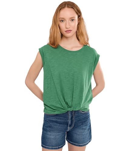 Sanctuary, Women's, Knotted Muscle Tee, Green Juice, Large at Amazon