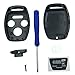 Key Fob Shell Case Fit for Honda Keyless Entry Remote Car Key Housing Replacement with Free Screwdriver (Casing Only Without Blade)(Black) (Black)
