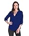 ZANZEA Women's Plus Size Chiffon Solid V Neck Cuffed Sleeve T Shirt Blouse Tops