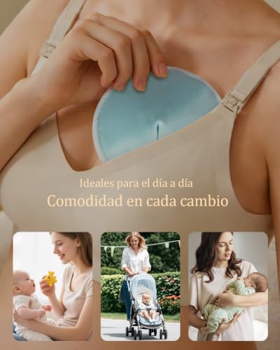 Oiomniv Discos de Lactancia Reutilizables, 14 uds, Bambú | 14 Discos · Alta absorción · Antifugas · Bambú OEKO-TEX® · Lavables · Anatómicos · Bolsa de lavado · Bolsa de viaje