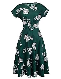 Vestido de manga corta para dama, diseño floral