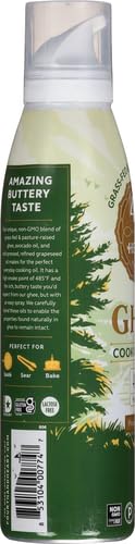 4TH & HEART ORIGINAL GHEE OIL NON-STICK COOKING SPRAY, MADE WITH GRASS-FED, PASTURE-RAISED GHEE, KETO, LACTOSE-FREE, CERTIFIED PALEO BAKING SPRAY (5OZ)