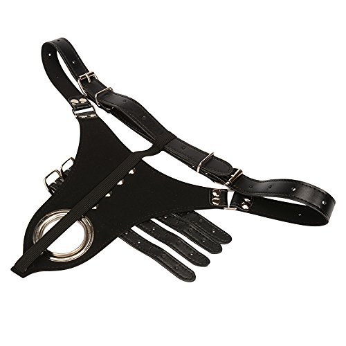 Demarkt Leather Underwear Restraint Bondage Kits Sex Toys for Men Black