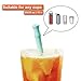 Collapsible Silicone Straws - Portable Reusable Straw with Case - Foldable Straws Dishwasher Safe - Wide Drinking Smoothie Straws Reusable - 2 Carrying Case - 2 Cleaner Brush