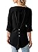 ZKESS Women Casual Tops V-Neck Cuffed 3 4 Long Sleeve Floral Lace Button Blouse Tops Black X-Large Size