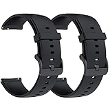 (2 Stück) 20mm Silikon Kautschuk Uhrenarmband mit Schwarzer Schnalle, Schnellver