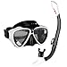 ASWiiiNDS Anti-fog Snorkel Set, Dry Diving Mask for Adult With Silicone Snorkel Tube With Gopro Camera Mount
