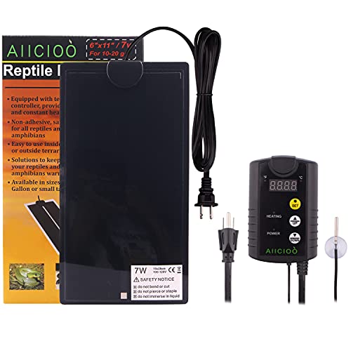 Aiicioo Reptile Heating Pad Terrarium Heater 7W with Thermostat Non