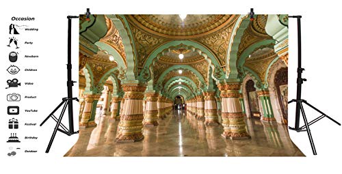 LFEEY 5x3ft Mysore Palace Backdrop Famous Scenic Spots in India Photography Background Outstanding Designs Historic Building Indoor Decors Wallpaper Photo Studio